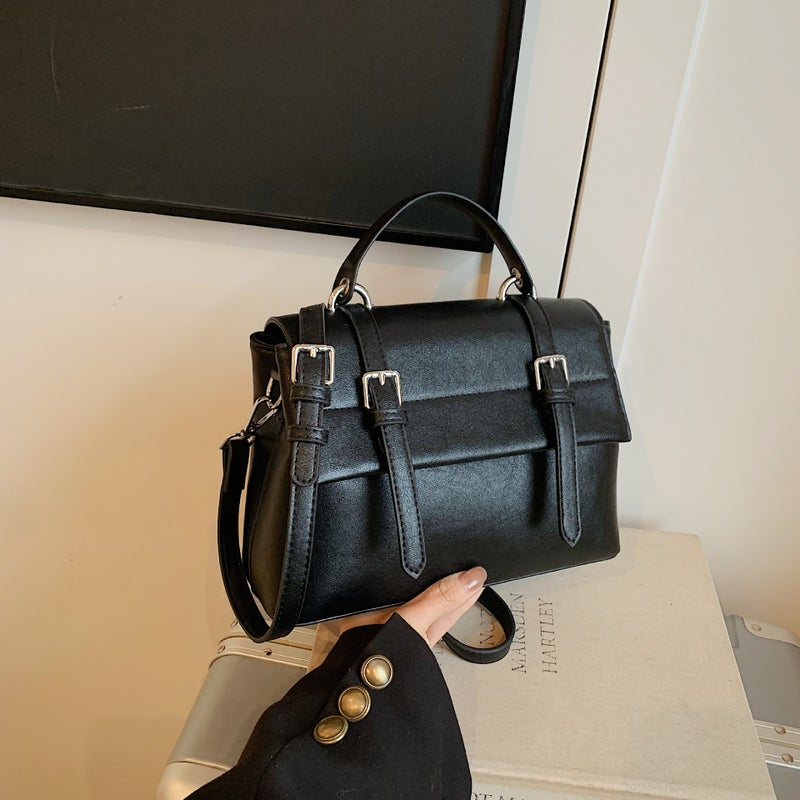 Niche Commuter Handbag Women'S Bag College Style Retro Messenger Bag Simple Shoulder Crossbody Small Square Bag - Image 2